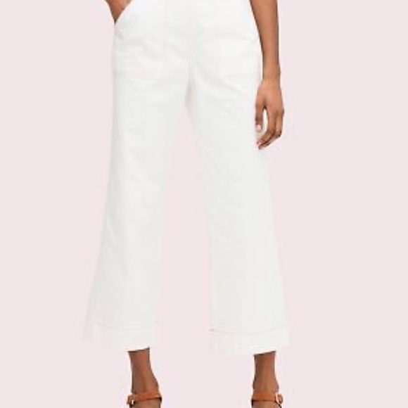 Kate Spade White Denim Flare Pant - Picture 10 of 10